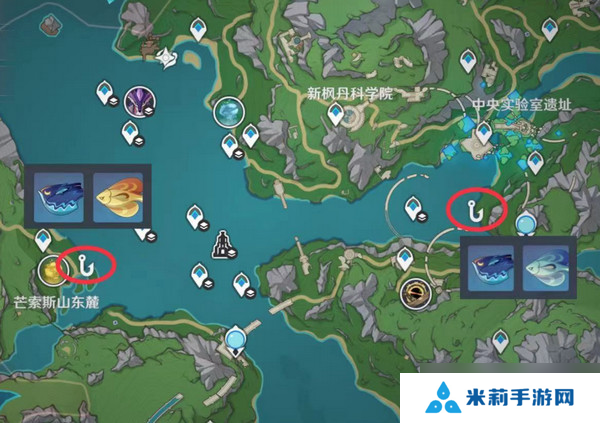 原神灰河渡手钓鱼地点分布图 灰河渡手精炼材料钓鱼点位攻略[多图]